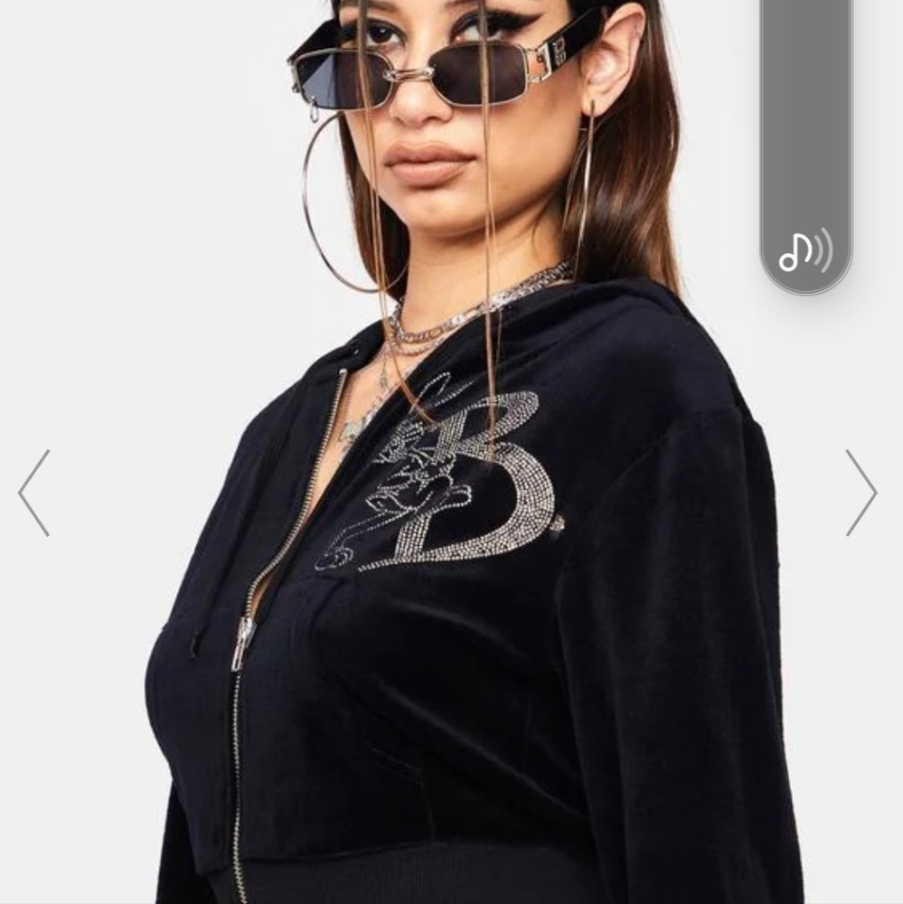 Dolls Kill Velour Hooded Jacket